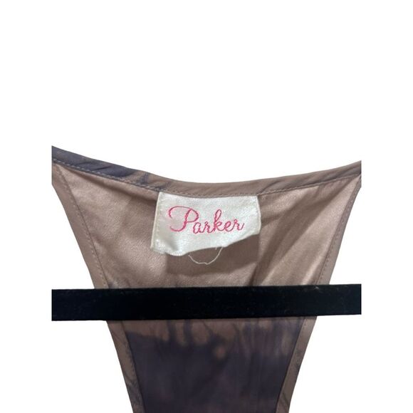 Parker Silk Tie Dyed Ombre Print Cinched Waist Blouson Dress Gray Size Medium - Picture 5 of 10